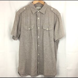 Banana Republic Mens Shirt Button Down Linen Blend